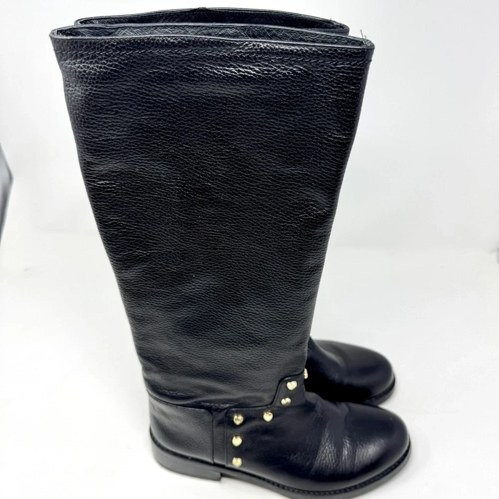 Black Leather Knee-High Boots